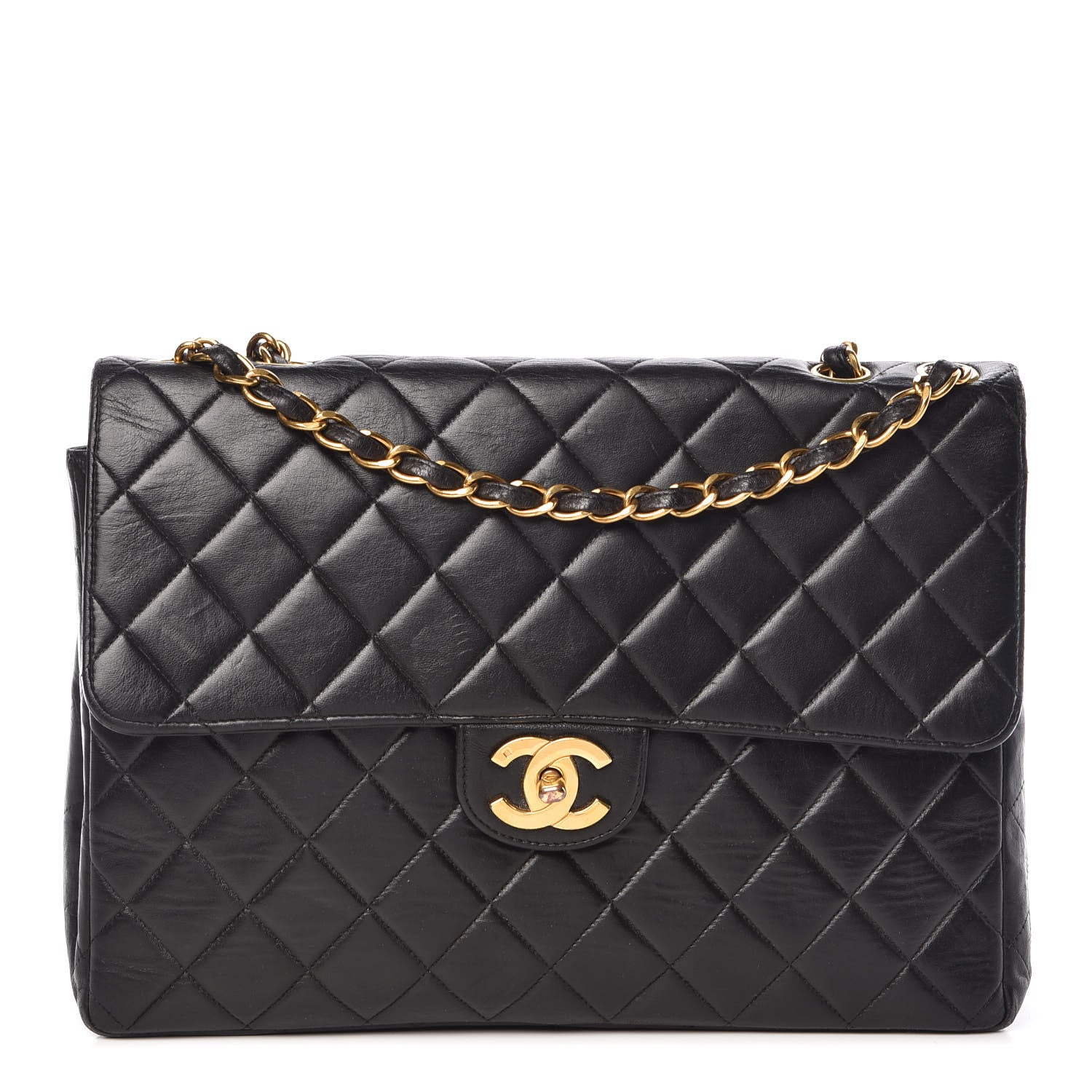 Chanel Lambskin Quilted Jumbo Single Flap Black 1 of 18