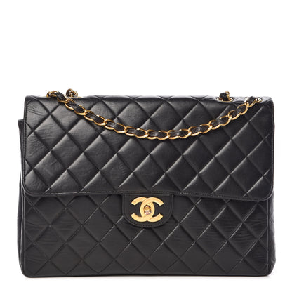 Chanel Lambskin Quilted Jumbo Single Flap Black 1 of 18