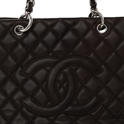 Chanel Caviar Quilted Grand Shopping Tote GST Dark Brown 9 of 13
