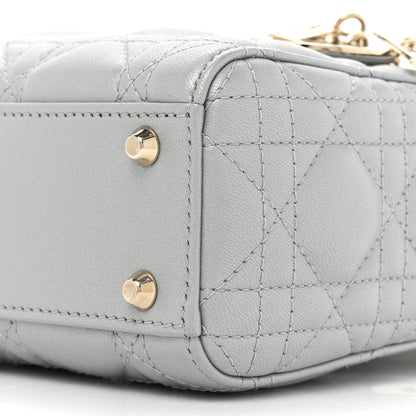 Christian Dior Metallic Lambskin Cannage Mini Lady Dior Grey 8 of 10
