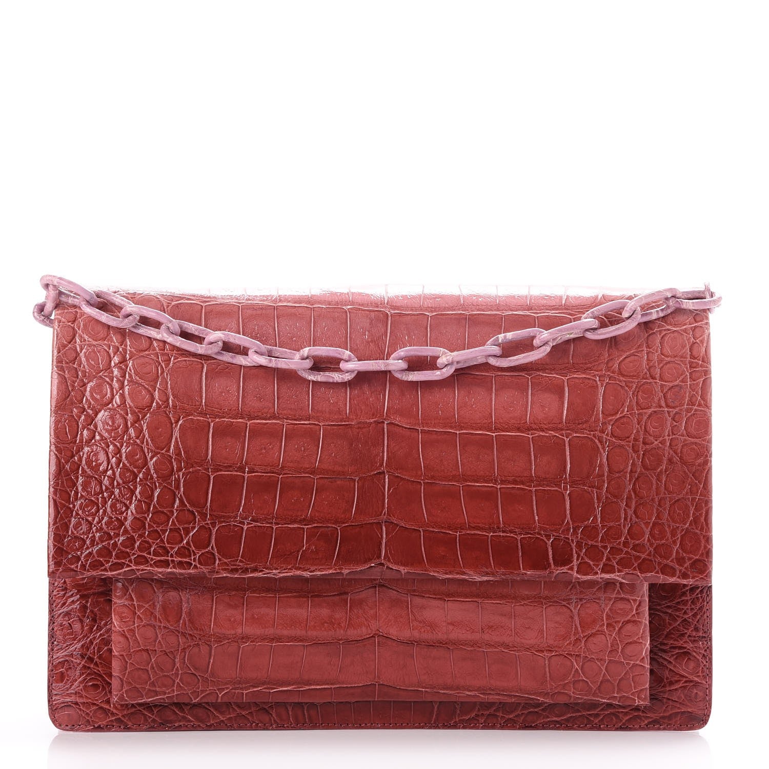 Nancy Gonzalez Crocodile Bi-Color Shoulder Bag Pink 1 of 7