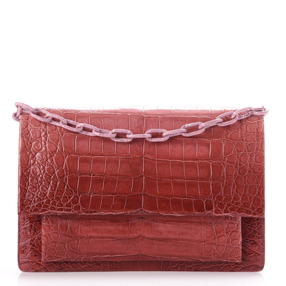Nancy Gonzalez Crocodile Bi-Color Shoulder Bag Pink 1 of 7