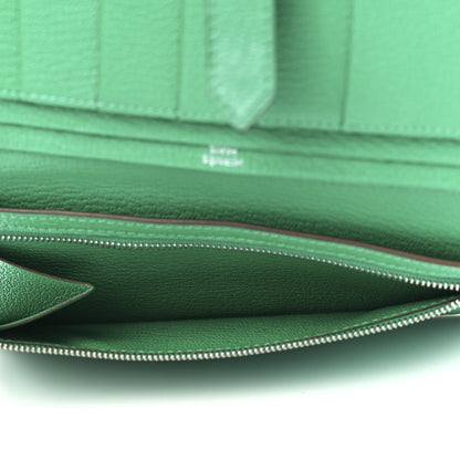 Hermes Chevre Mysore Bearn Gusset Wallet Menthe 9 of 15