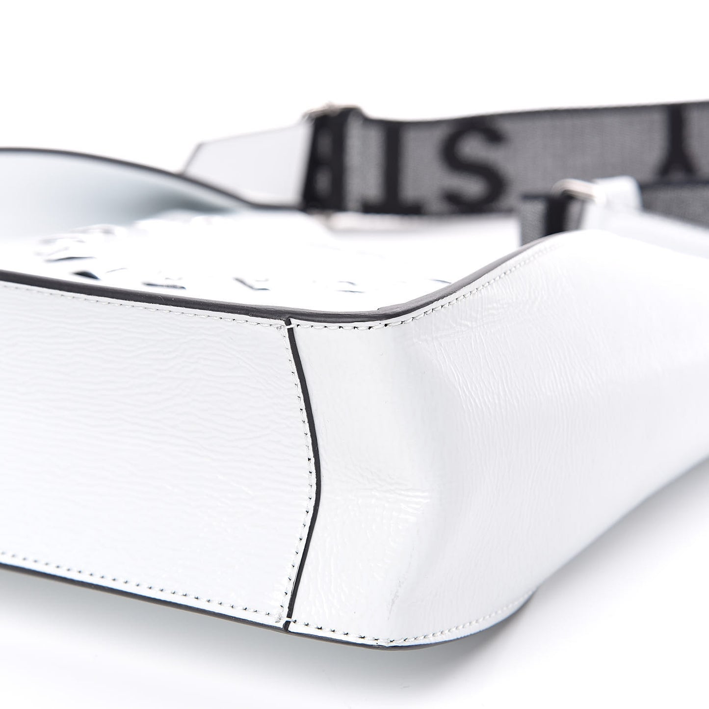 Eco Alter Patent Logo Mini Crossbody Optical White
