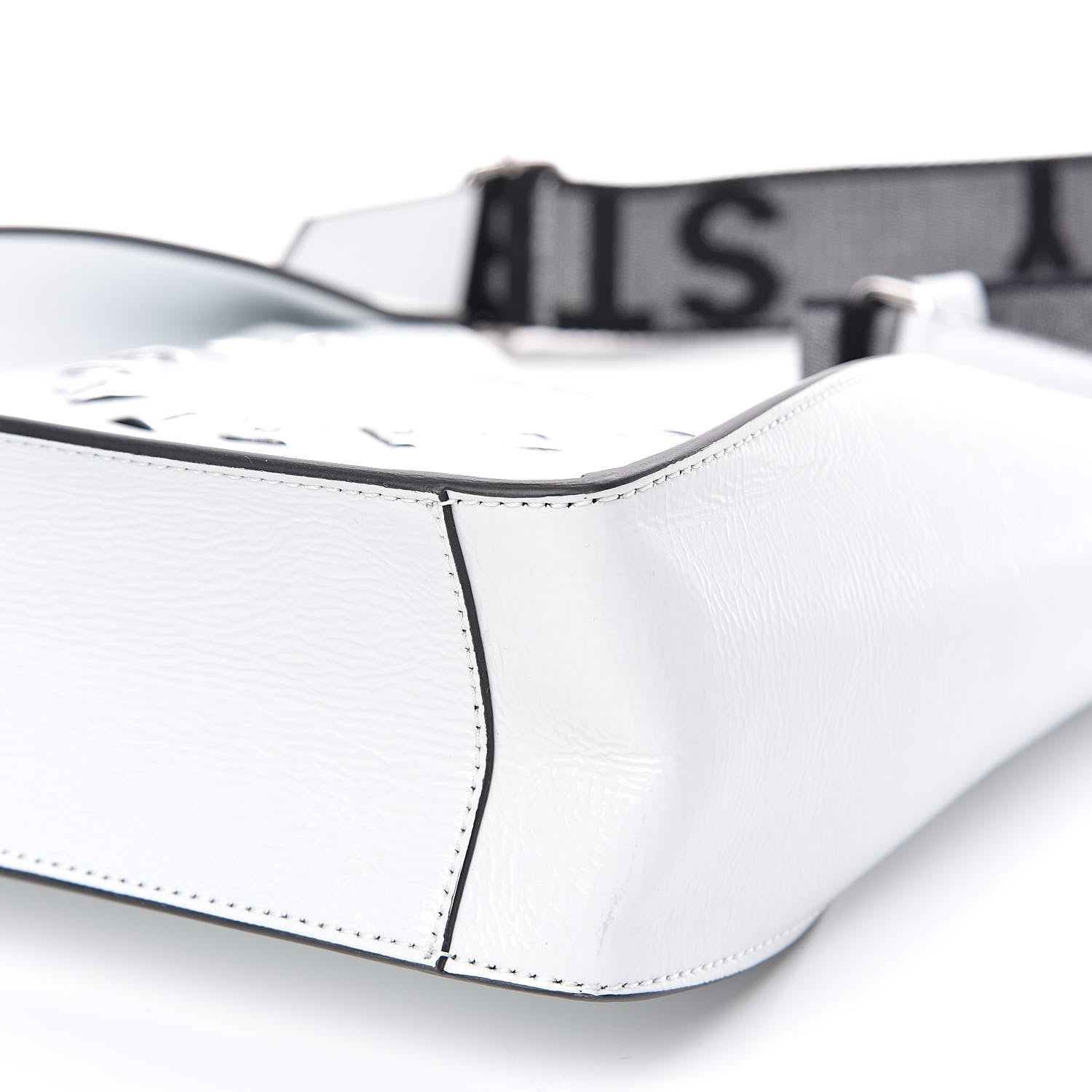 Stella McCartney Eco Alter Patent Logo Mini Crossbody Optical White 11 of 11