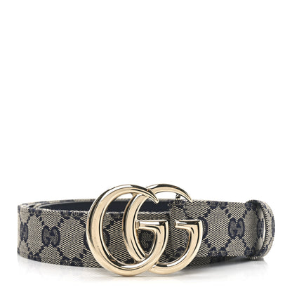 Gucci Original GG Canvas Double G 30mm Belt 110 44 Beige Blue 1 of 5