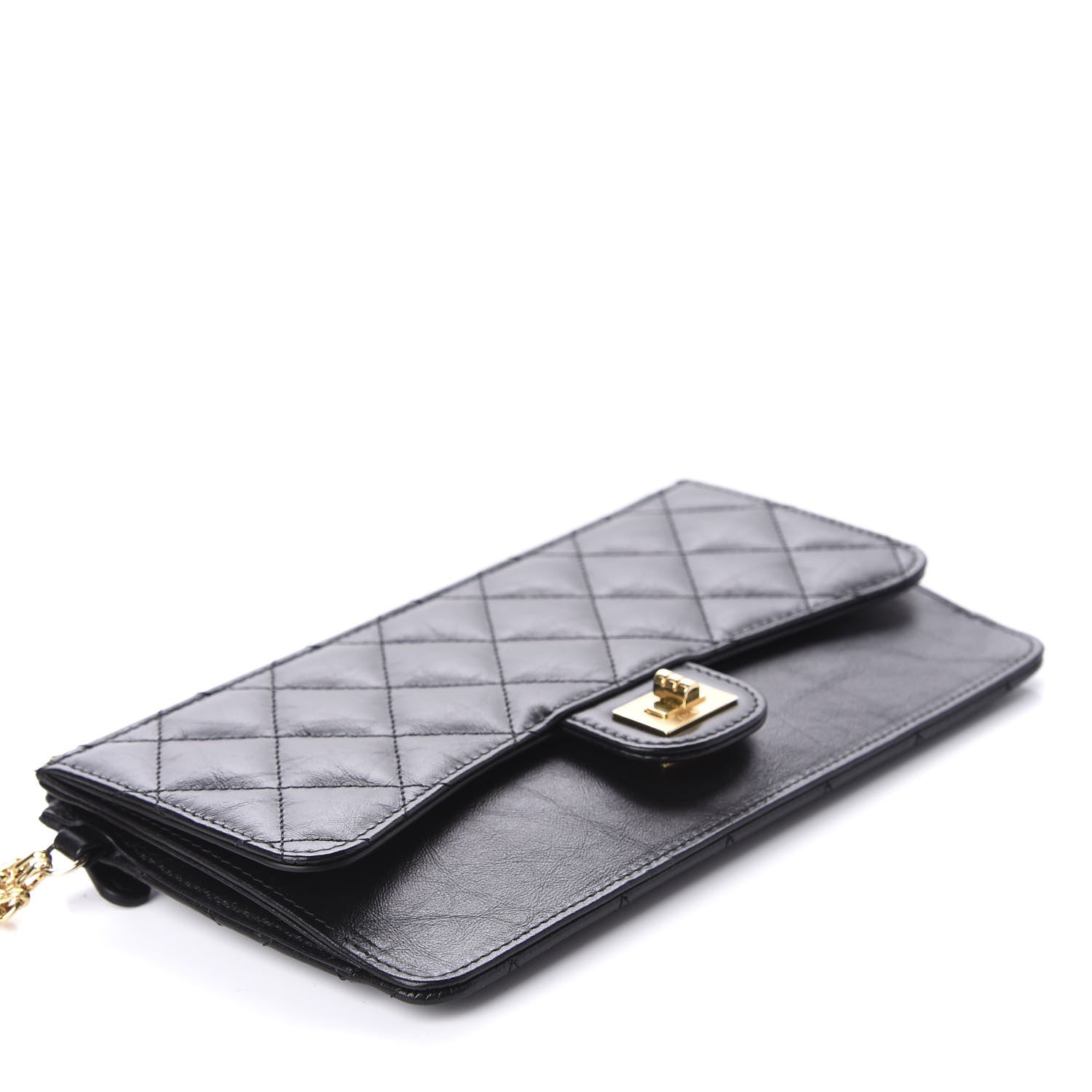 Chanel Aged Calfskin Quilted 2.55 Reissue Pouch With Chain Handle Black 4 of 11