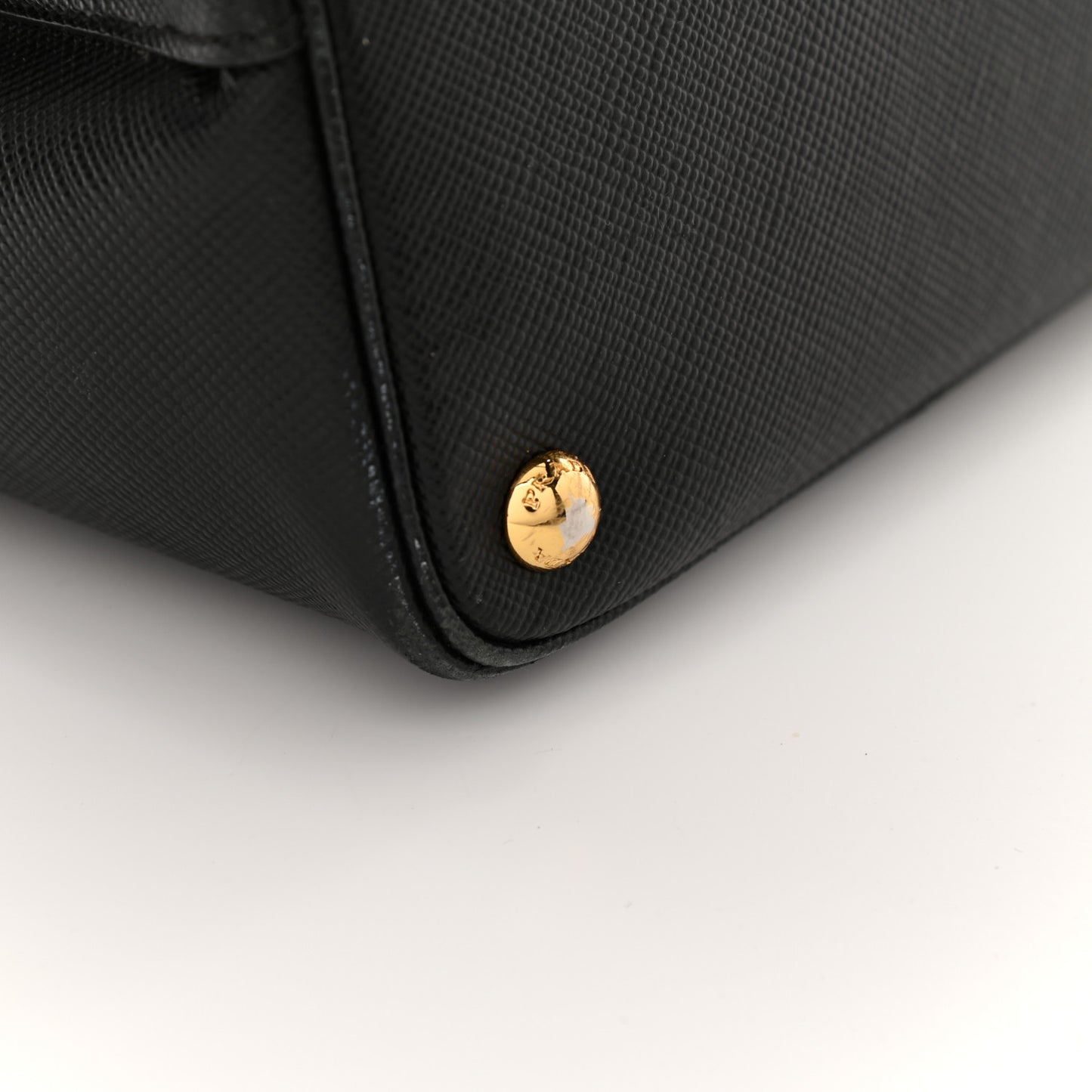 Saffiano Cuir Medium Double Bag Black Fuoco