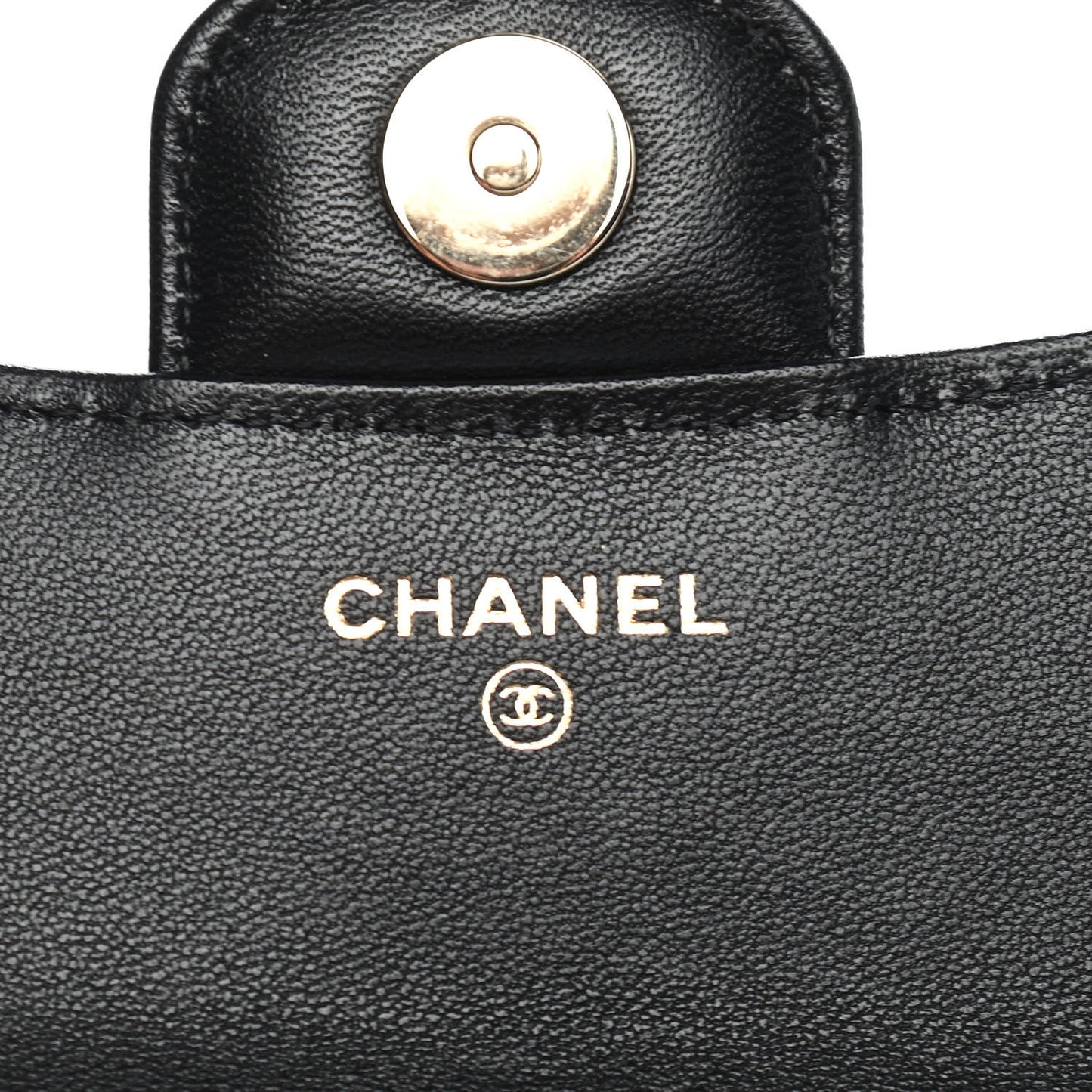 Lambskin Quilted Top Handle Flap Coin Purse With Chain Black