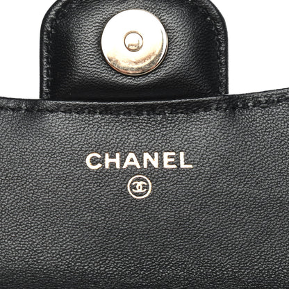 Chanel Lambskin Quilted Top Handle Flap Coin Purse With Chain Black 6 of 10