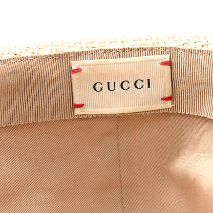 Gucci Straw Grosgrain Wide Brim Hat L Black 8 of 11