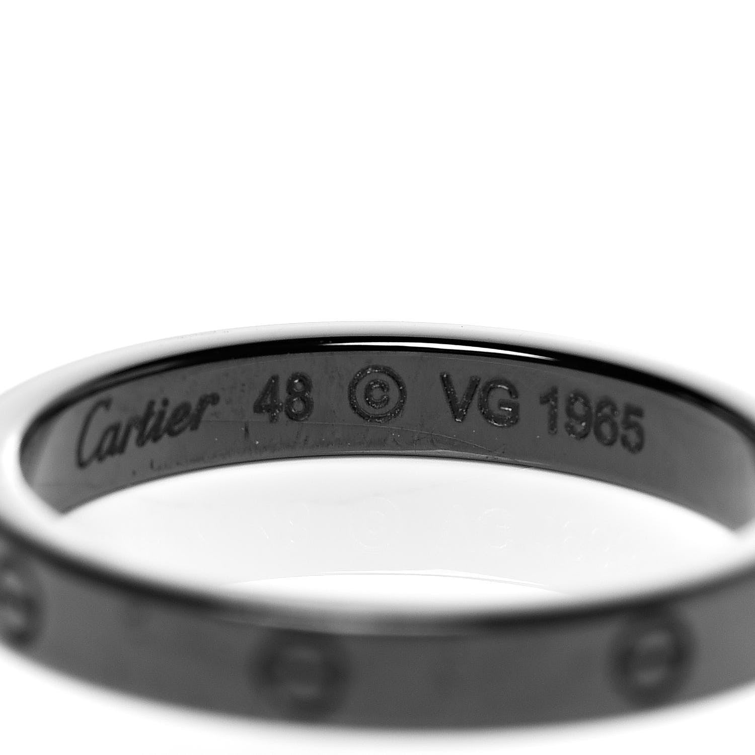 Cartier 18K White Gold Diamond Ceramic LOVE Ring Set 48 4.5 5 of 8