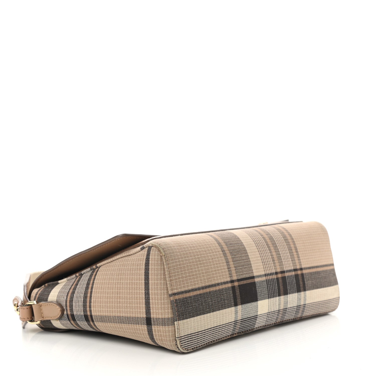 Burberry Calfskin Tartan Note Crossbody Bag Light Fawn 3 of 13