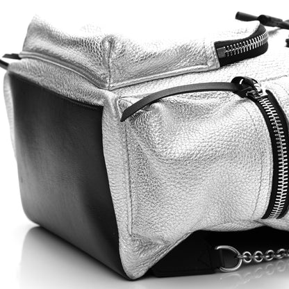 Burberry Metallic Deerskin Medium Rucksack Backpack Silver 10 of 14