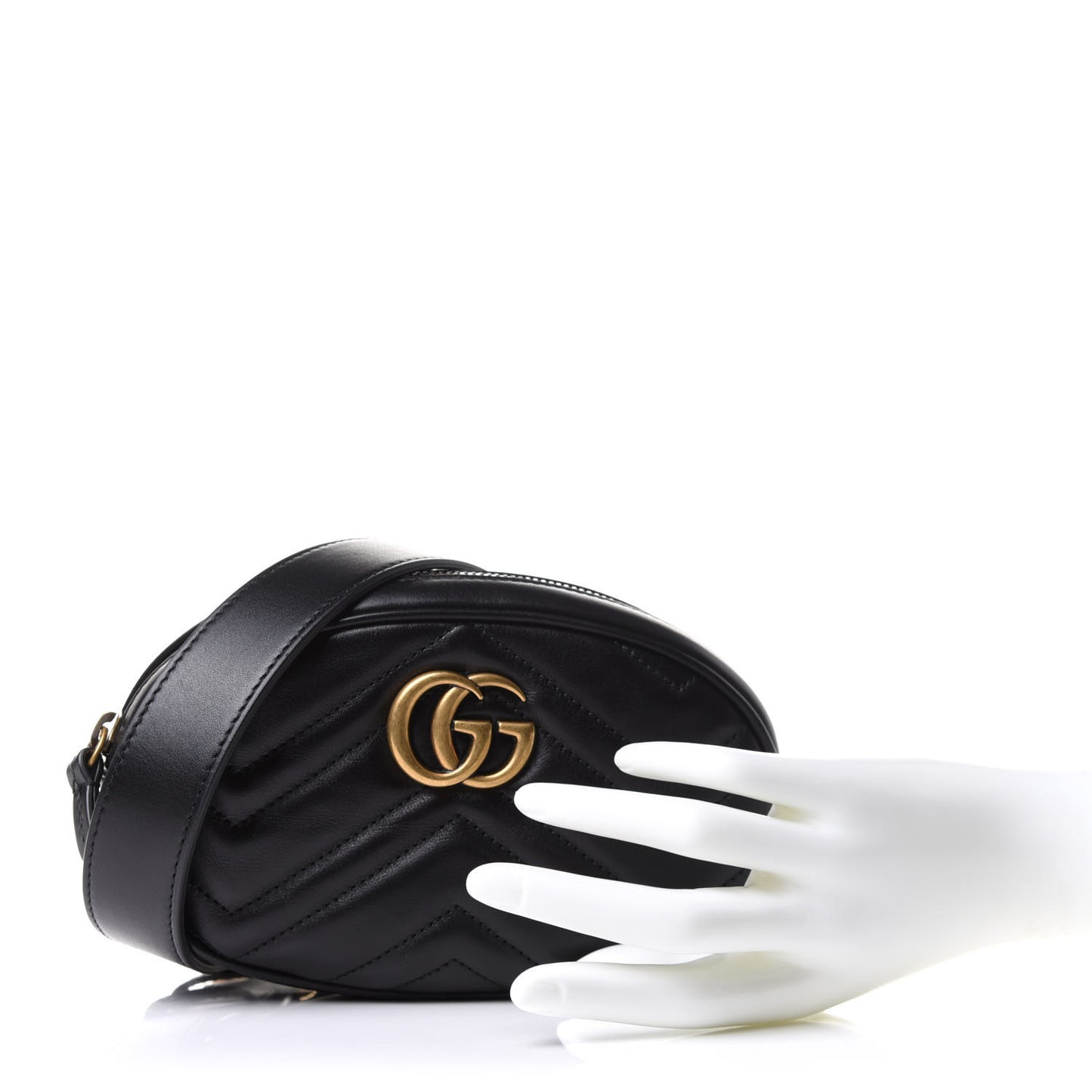 Calfskin Matelasse GG Marmont Belt Bag 85 34 Black
