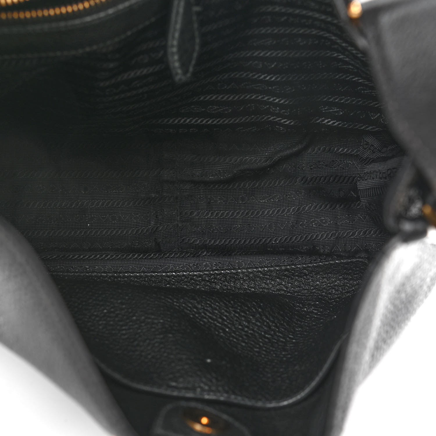 Prada Vitello Daino Zippered Messenger Hobo Black 4 of 10