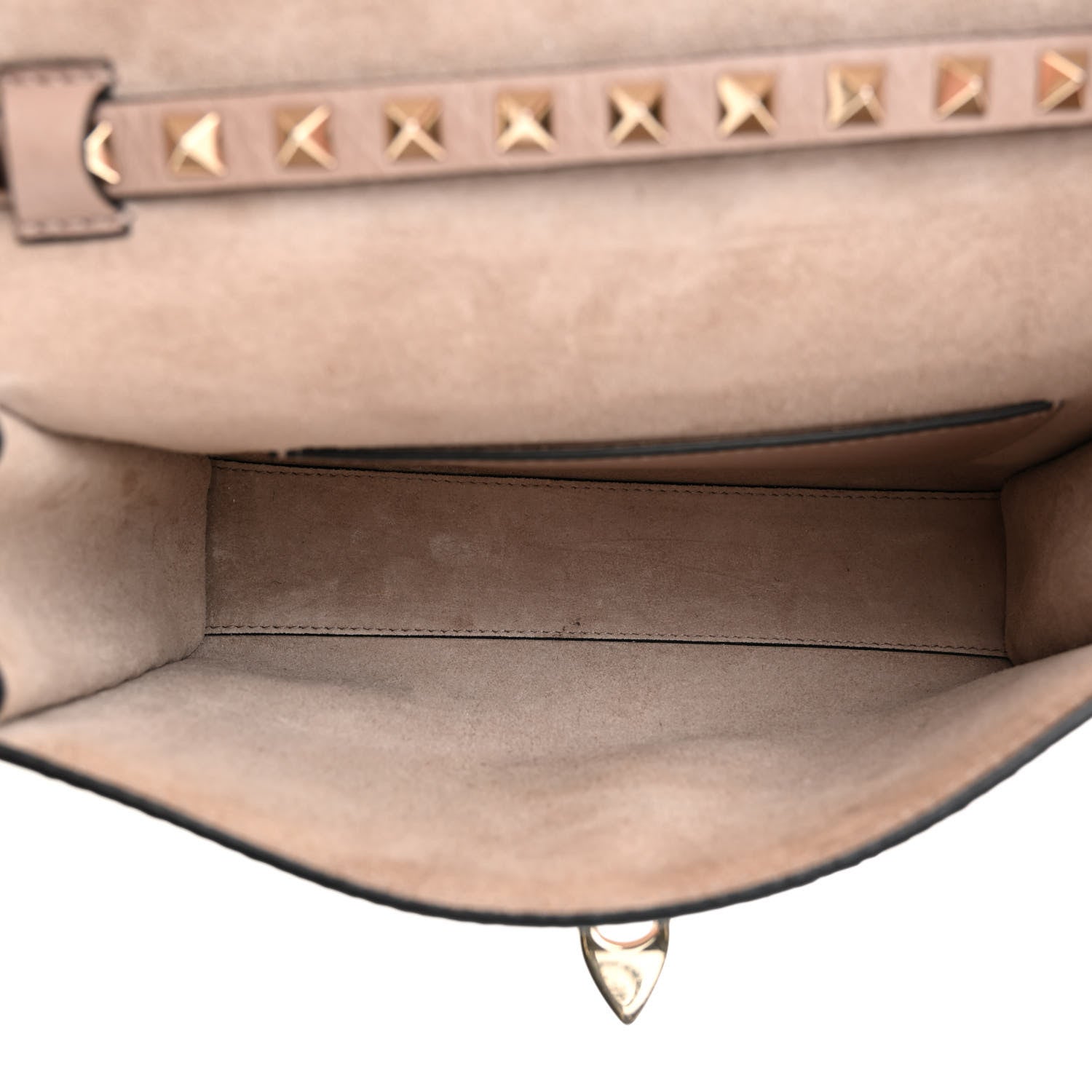 Valentino Garavani Pebbled Calfskin Medium Rockstud Flip Lock Crossbody Bag Poudre 5 of 16