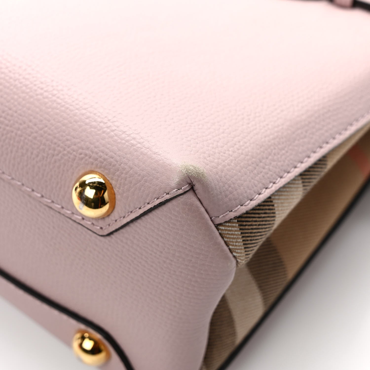 Burberry Grainy Calfskin House Check Small Banner Tote Pale Orchid 10 of 10