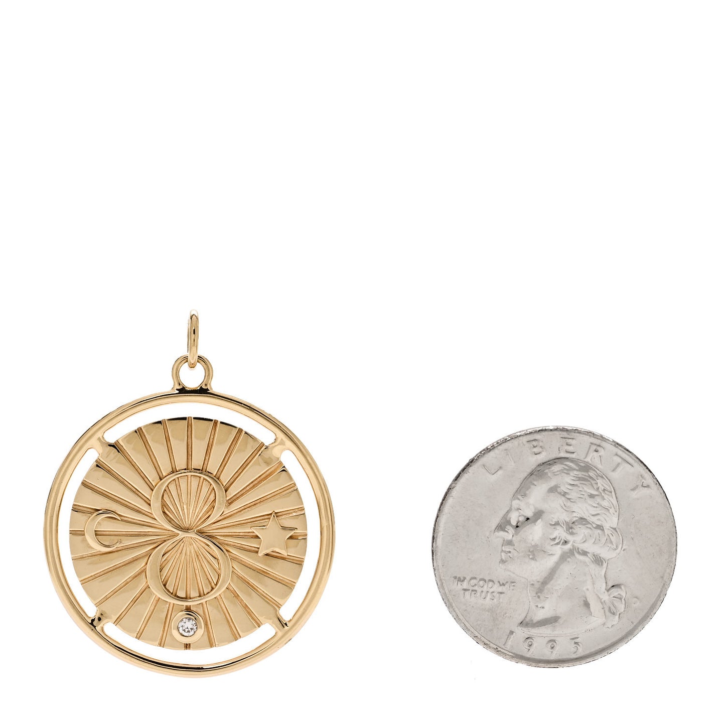 18K Yellow Gold Large Karma Medallion Pendant