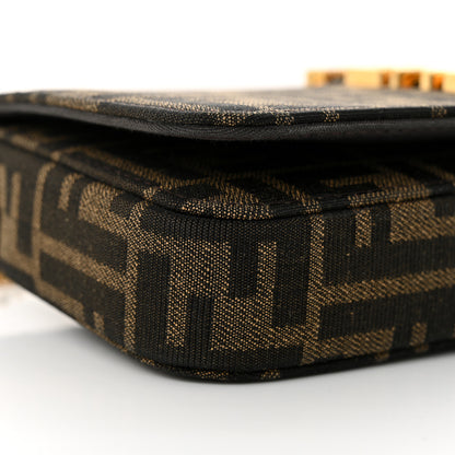 Fendi Fabric Jacquard Vitello Grace FF 1974 Fendigraphy Wallet On Chain Tobacco Moro Ebano 9 of 11