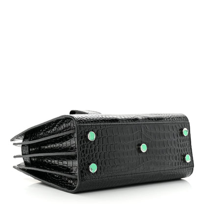 Saint Laurent Calfskin Crocodile Embossed Nano Sac De Jour Black 4 of 14