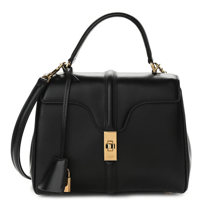 Celine Satinated Calfskin Small 16 Top Handle Bag Black 1 of 9