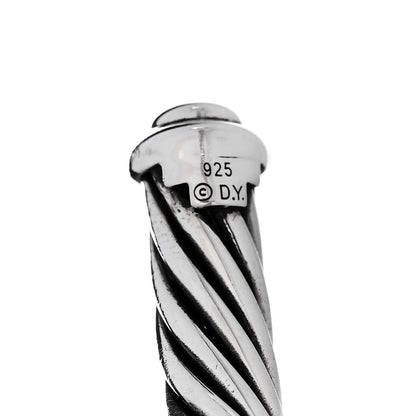 David Yurman Sterling Silver Black Diamond 7mm Cable Classics Single Station Bracelet 3 of 3