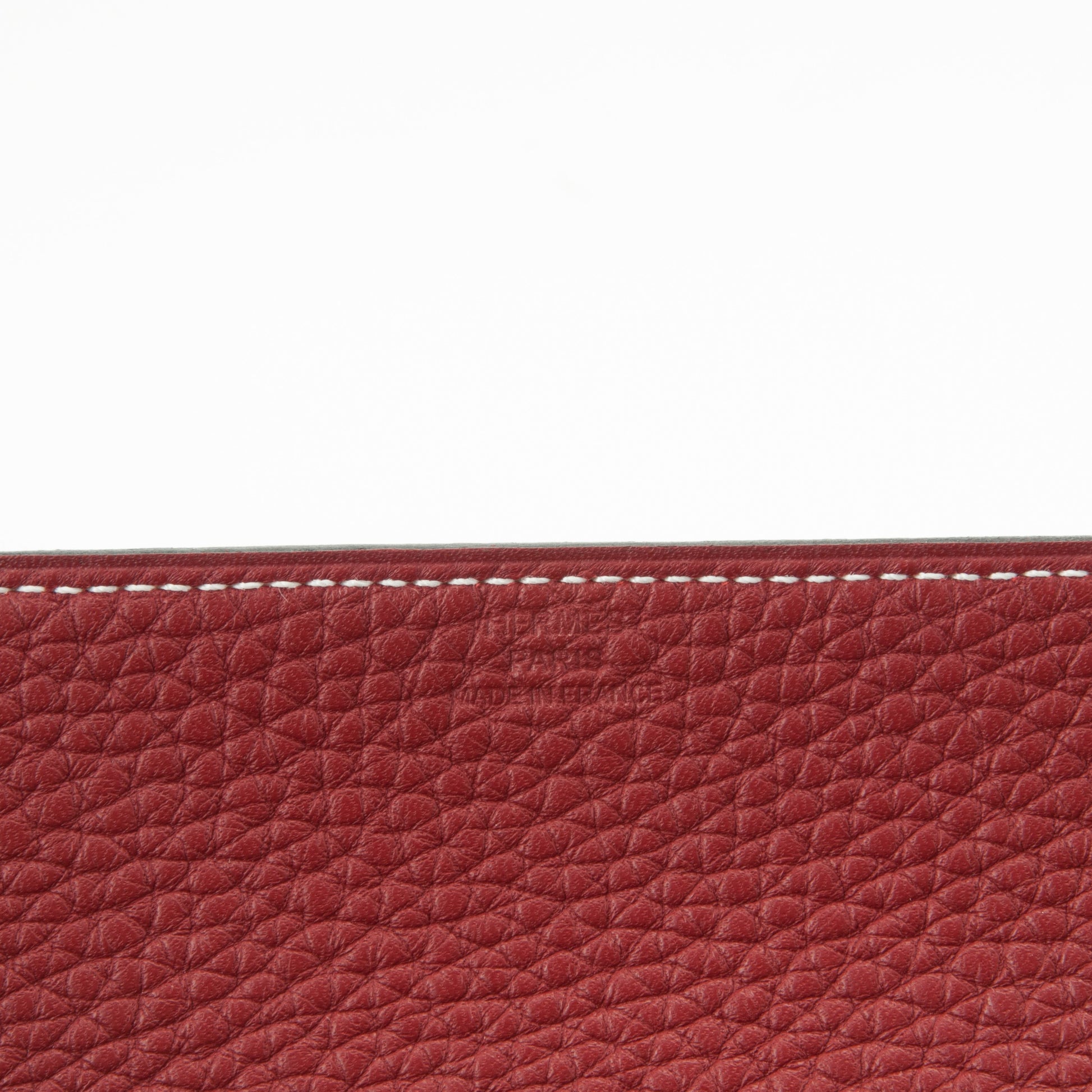 Hermes Taurillon Clemence Mises et Relances GM Change Tray Rouge H Bleu Abysse 7 of 8