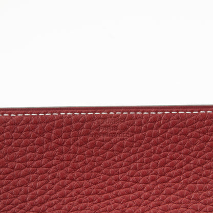 Hermes Taurillon Clemence Mises et Relances GM Change Tray Rouge H Bleu Abysse 7 of 8