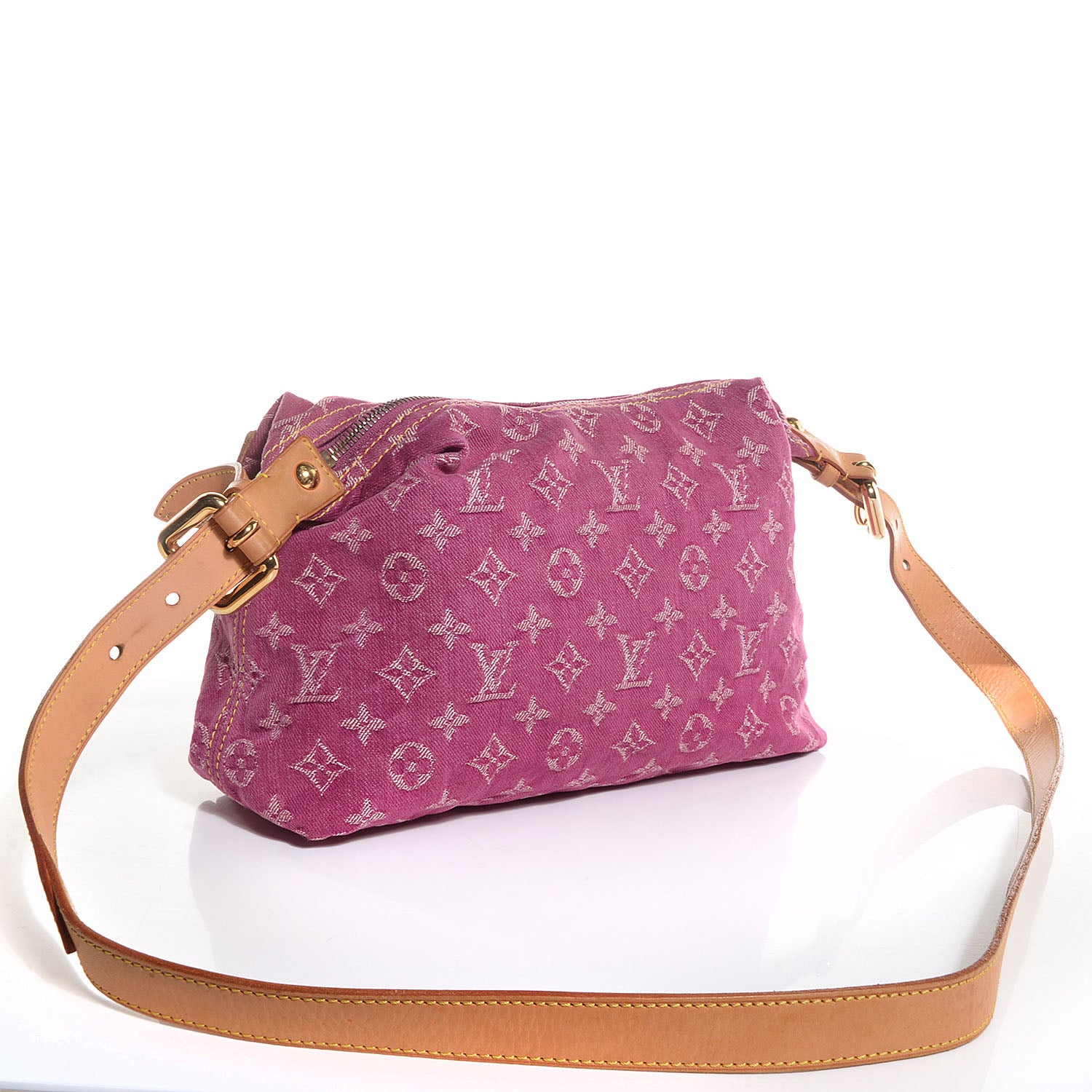 Louis Vuitton Denim Baggy PM with Long Strap Fuchsia 3 of 9