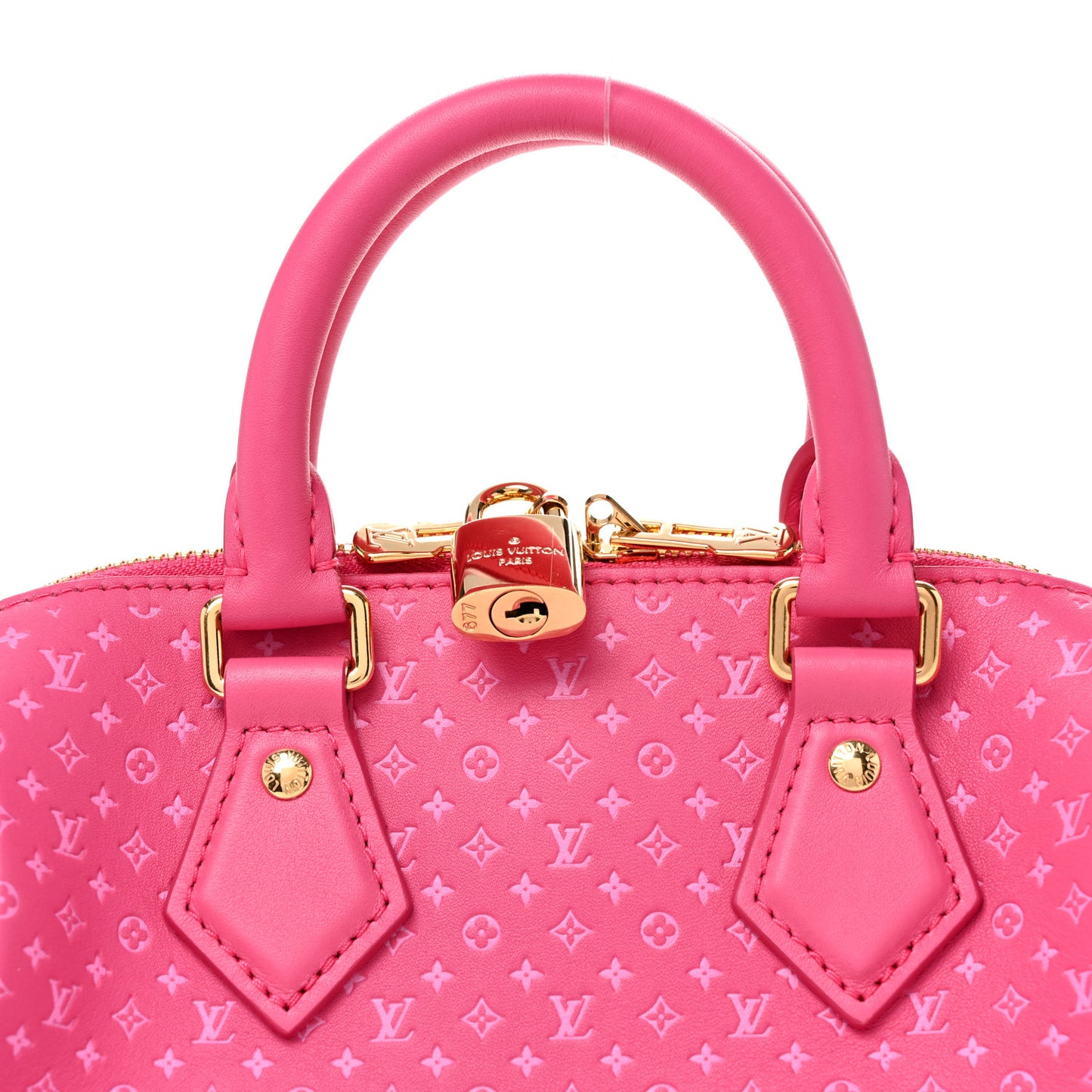 Calfskin Nanogram Embossed Speedy Bandouliere 20 Rose