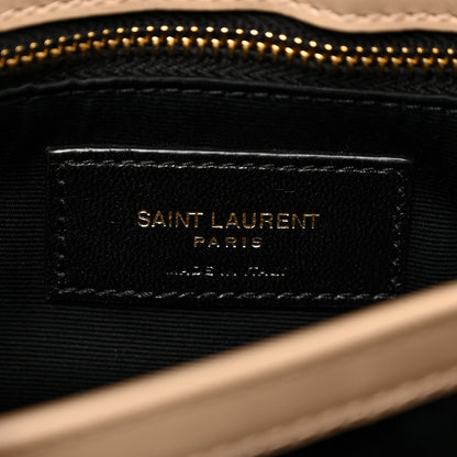 Saint Laurent Calfskin Y Quilted Monogram Toy Loulou Crossbody Bag Dark Beige 7 of 13