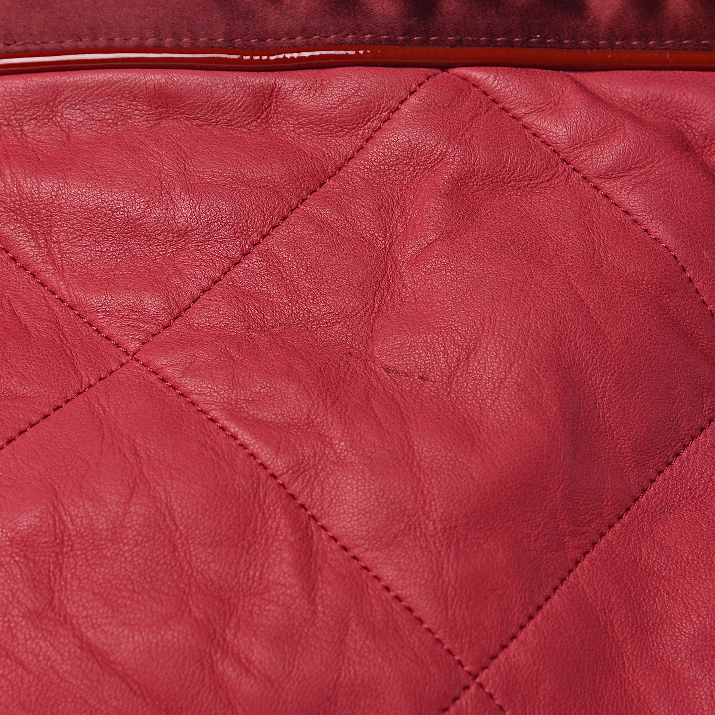 Lambskin Quilted Amalia Cabas Tote Cherry