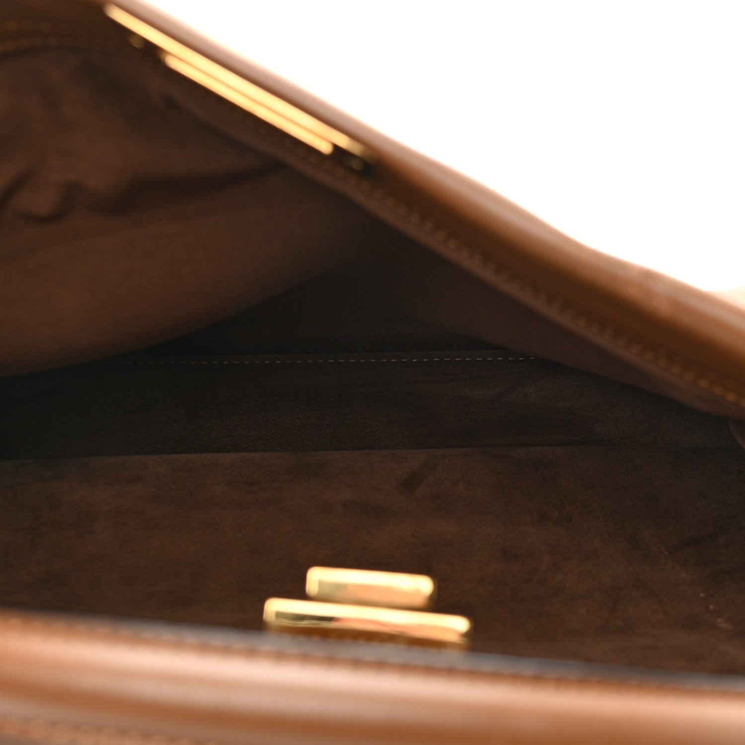 Fendi Calfskin Lace Up Large Peekaboo Iconic Satchel Cognac 5 of 16