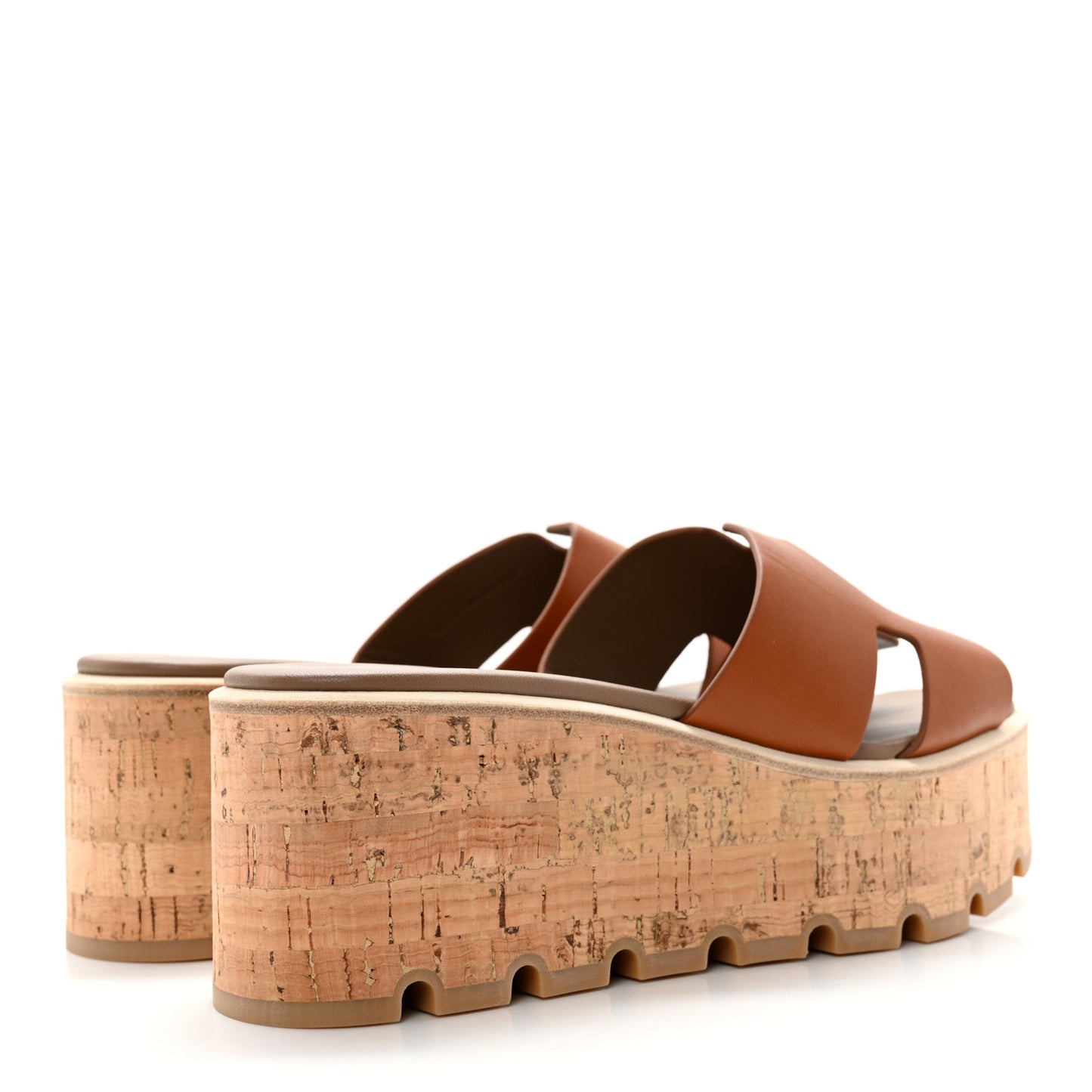 Calfskin Cork Eze 30 Sandals 37 Marron Glaise