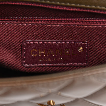 Chanel Patent Goatskin Quilted Small CC Eyelet Flap Khaki 6 of 11