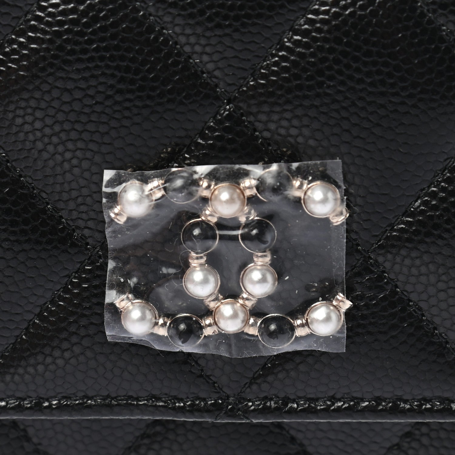 Chanel Caviar Quilted Pearl Coco Candy Wallet Black 9 of 9