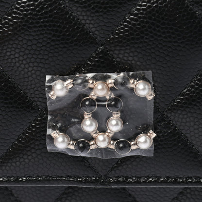 Chanel Caviar Quilted Pearl Coco Candy Wallet Black 9 of 9