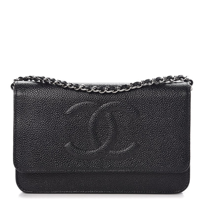 Chanel Caviar Timeless CC Wallet On Chain WOC Black 1 of 9