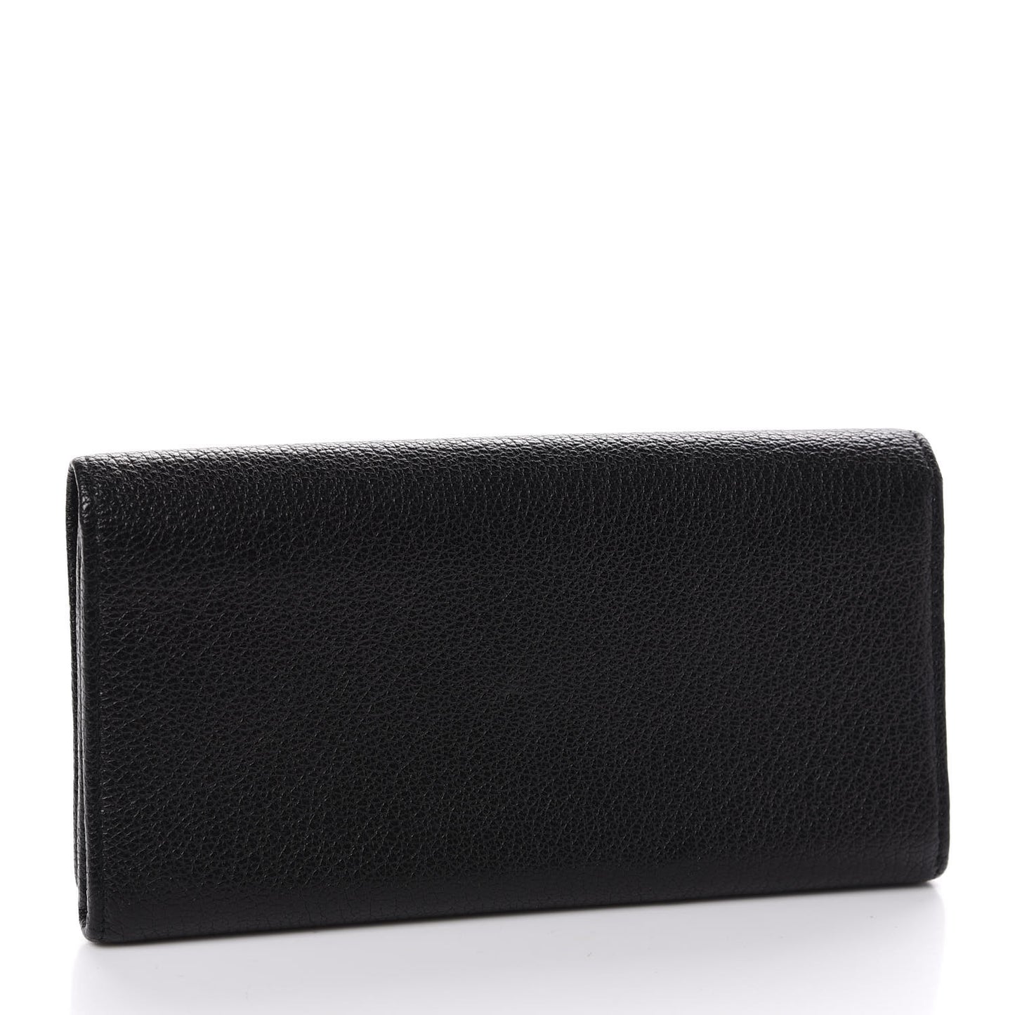 Chevre Silver Metallic Edge Hardware Money Wallet Black