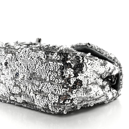 Chanel Sequin Mini Square Flap Silver 10 of 12