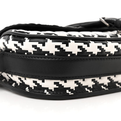 Christian Dior Box Calfskin Houndstooth Quilted East West Bobby Bag Black White 10 of 11