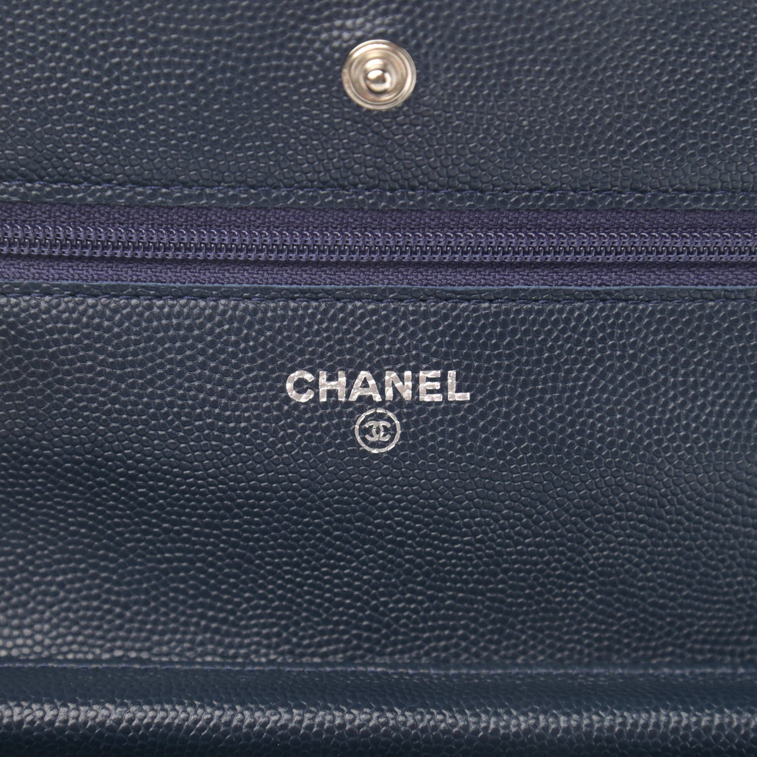 Chanel Caviar Quilted Wallet On Chain WOC Navy Blue 6 of 13