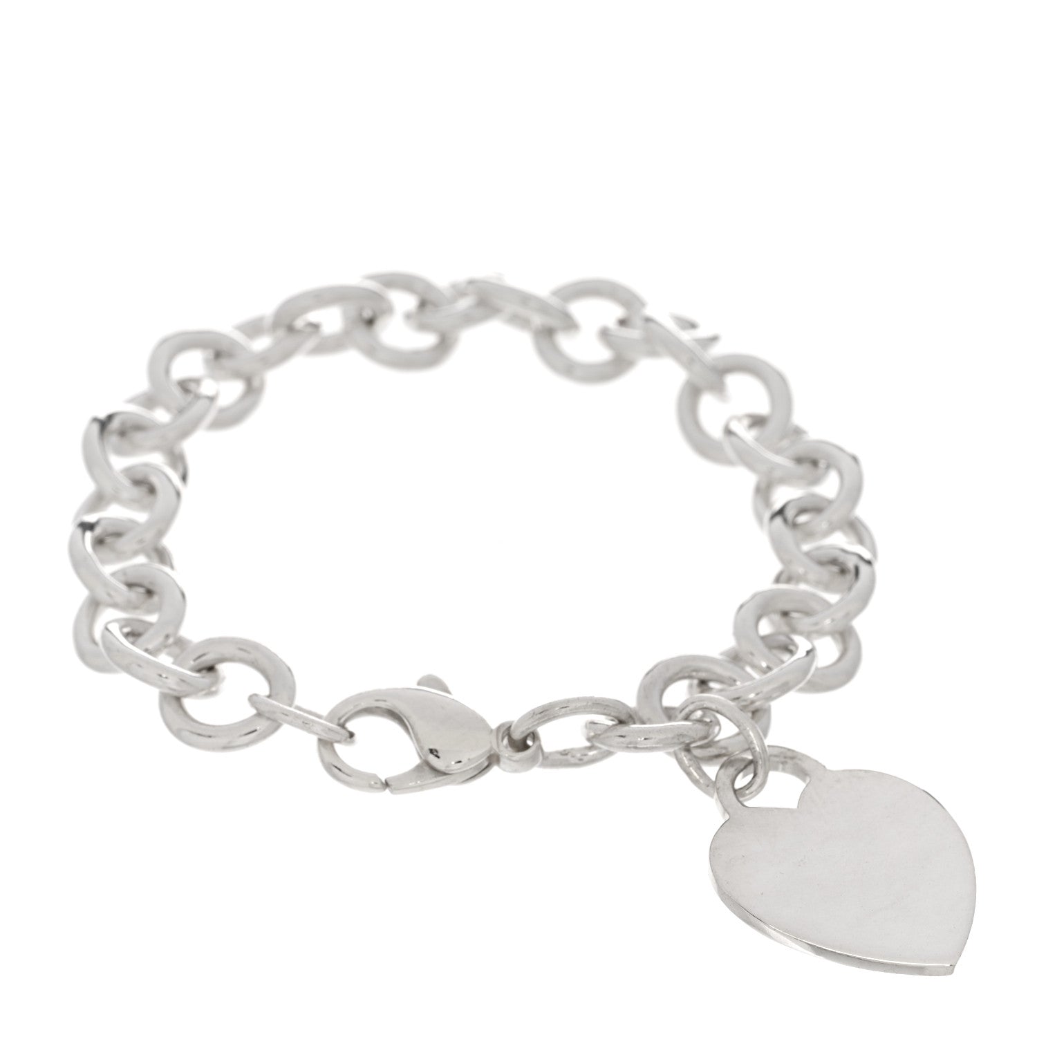 Tiffany Sterling Silver Heart Tag Charm Bracelet 1 of 3