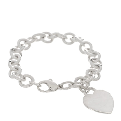Tiffany Sterling Silver Heart Tag Charm Bracelet 1 of 3