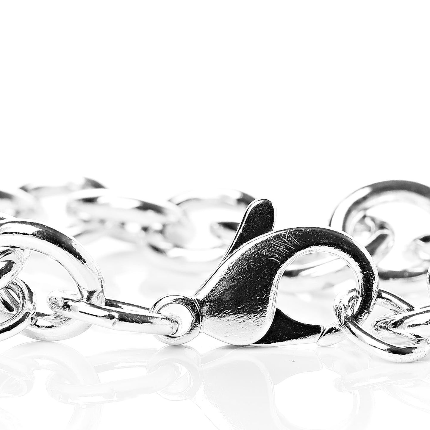 Sterling Silver Heart Tag Charm Bracelet