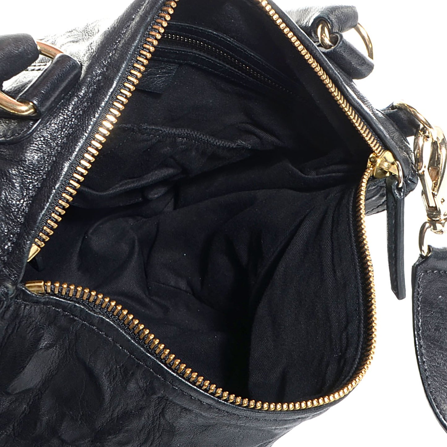 Tumbled Sheepskin Medium Pandora Bag Black