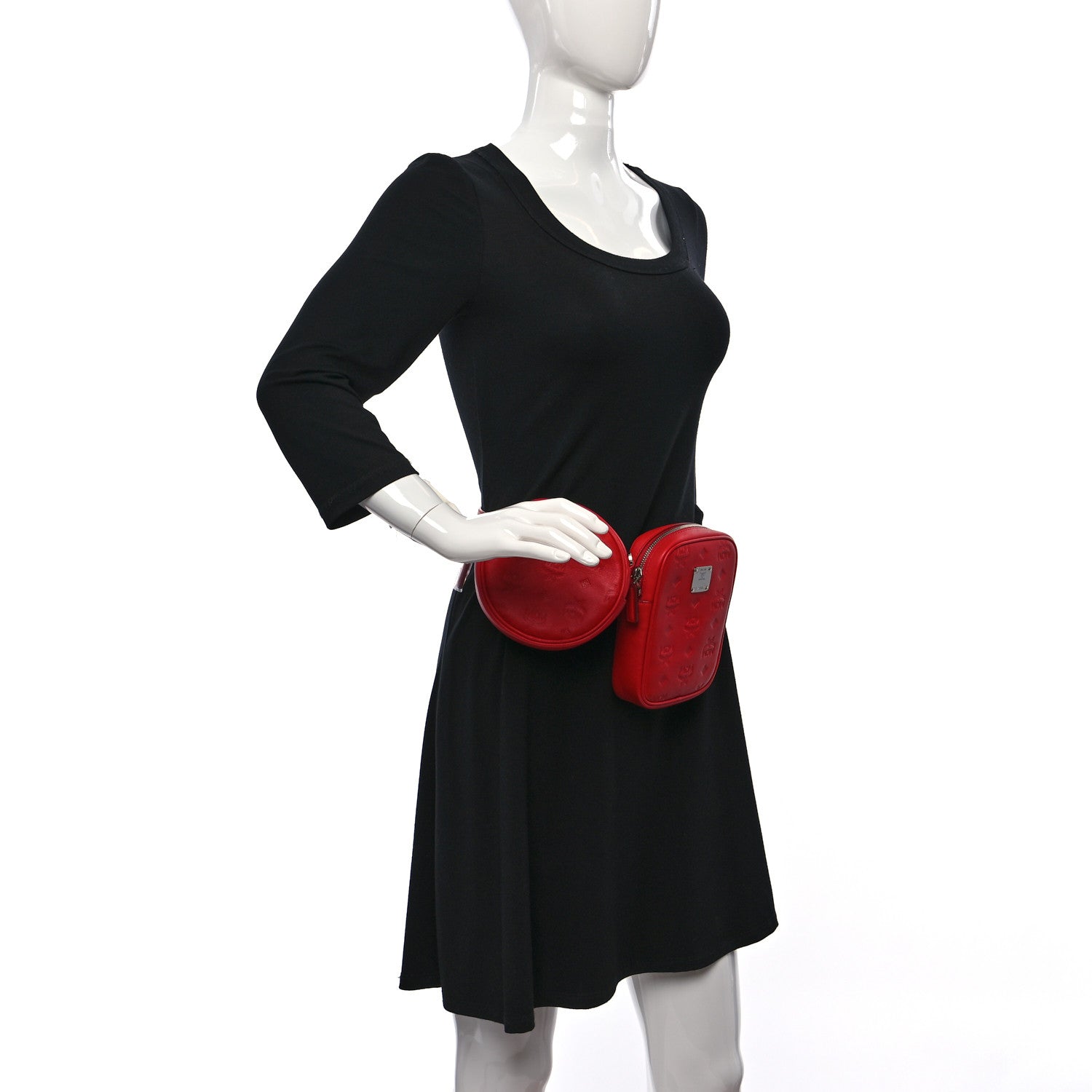 MCM Calfskin Ottomar Original Belt Bag Red Pink 2 of 11