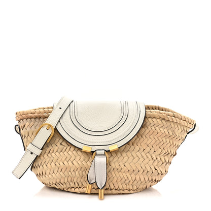 Chloe Raffia Calfskin Marcie Basket White 1 of 11