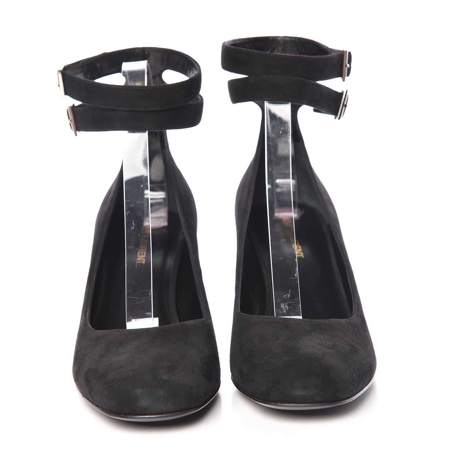 Suede Babies Ankle Strap Pumps 40 Black